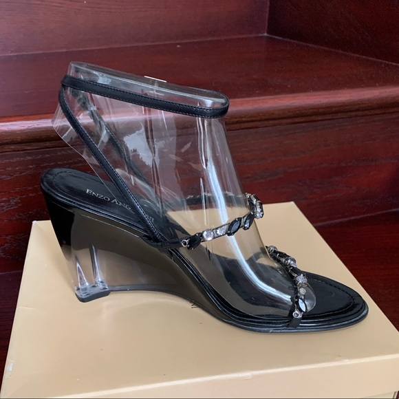 Vintage ENZO ANGIOLINI 8 1/2 in box wedge sandals - Picture 11 of 14